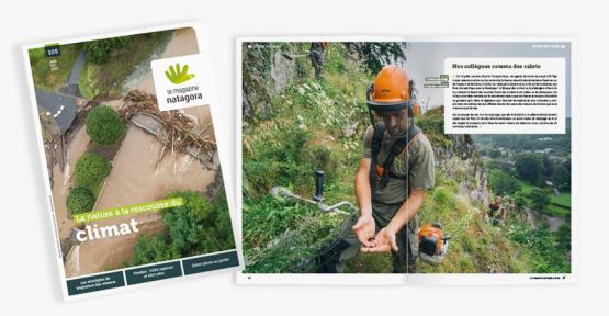 Couverture double page du magazine 105